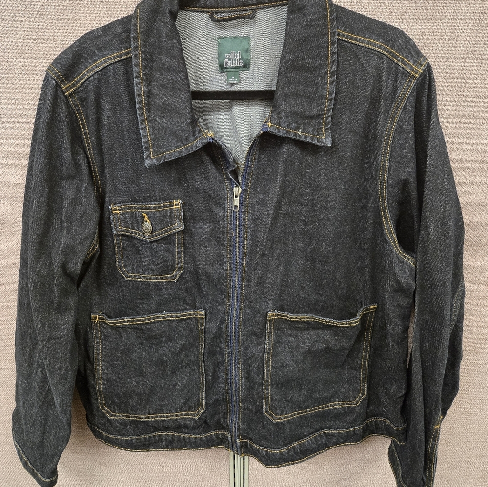 Wild Fable Women's Denim Jacket with Contrast Stitching